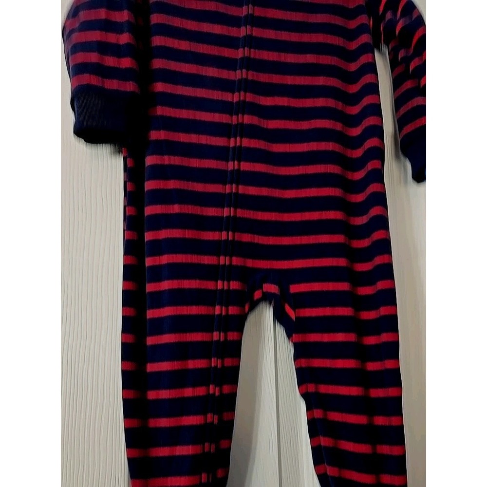 Carter One Piece Long Sleeve‎ Footed  Zipup NWT Size 24M Soft Fleece Blue & Red